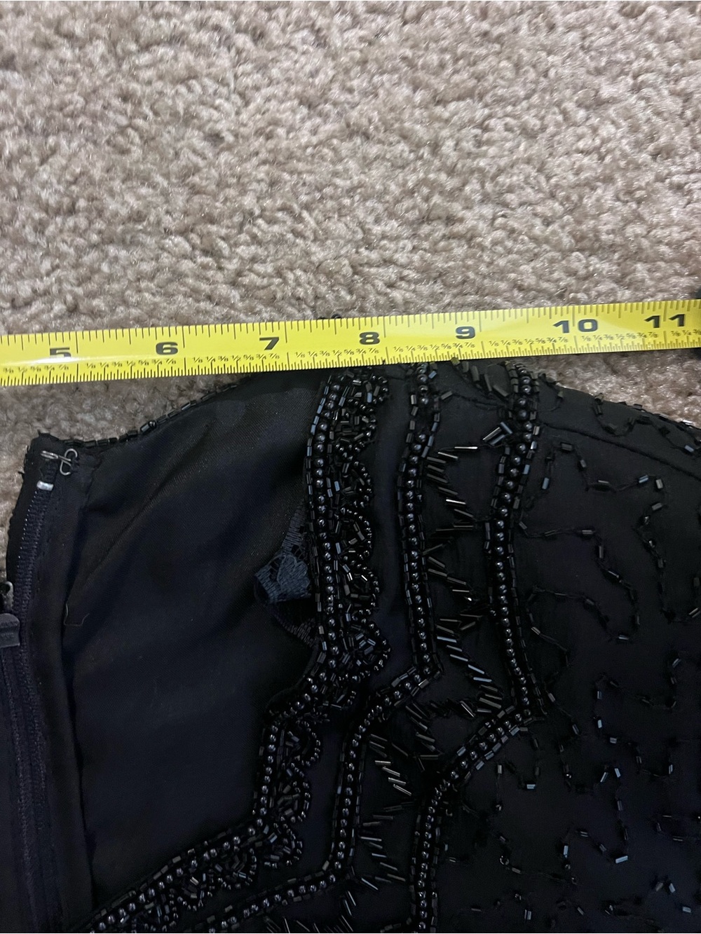 Stenay Silk Black Beaded Scallop-Edge Blouse with Tags S - Picture 9 of 11